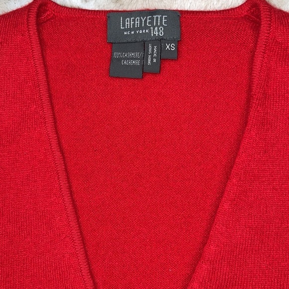 Lafayette 148 Red 100% Cashmere Sweater Size XS - Picture 8 of 10